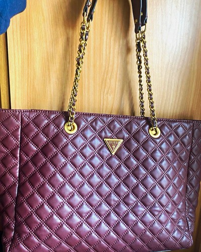 Guess burgundy quilted large - burgundy,
