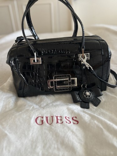 Guess black croc bowler bag - bowler, |