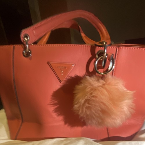 Guess coral faux leather - coral,