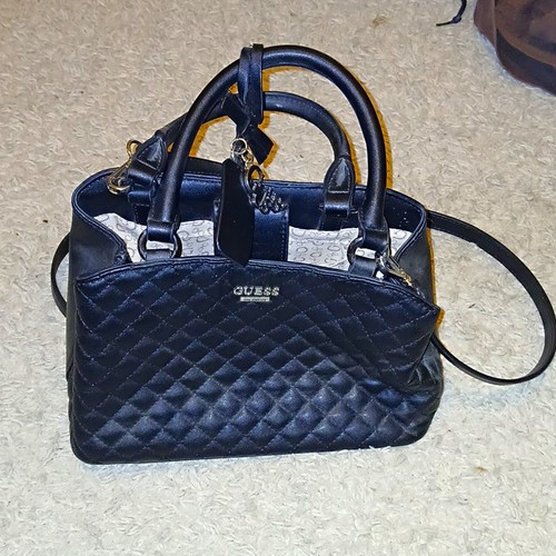 Guess black quilted satchel - guess,