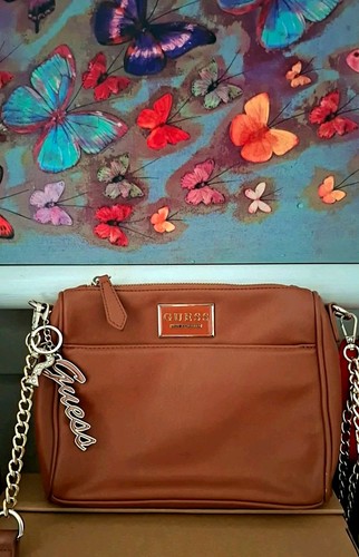 Guess brown faux leather - guess,