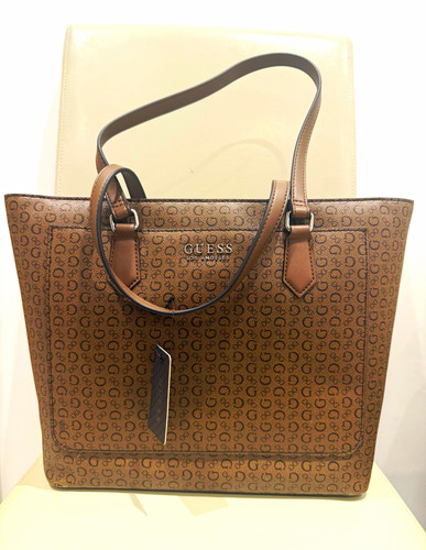 Guess brown logo - logo, faux