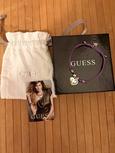 Guess purple cord heart charm - purple,