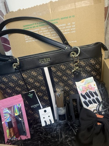 Guess logo print black brown - guess, black/brown