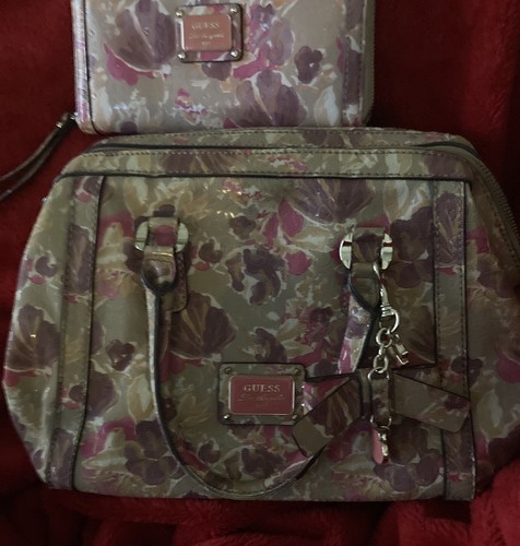 Guess floral satchel handbag - guess,