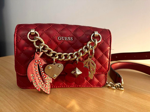 Guess red quilted faux - guess,
