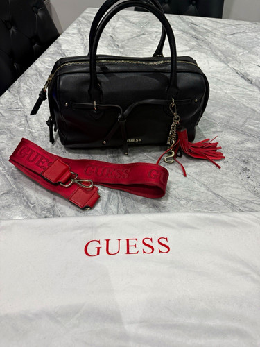 Guess black leather satchel - guess,