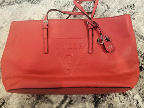 Guess red saffiano leather - guess,
